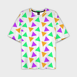 Футболка оверсайз мужская Яркие треугольники, цвет: 3D-принт