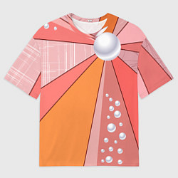 Футболка оверсайз мужская Жемчужная абстракция, цвет: 3D-принт