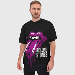 Футболка оверсайз мужская The Rolling Stones - lips, цвет: 3D-принт — фото 2