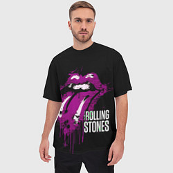 Футболка оверсайз мужская The Rolling Stones - lips, цвет: 3D-принт — фото 2