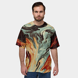 Футболка оверсайз мужская Песчаные волны, цвет: 3D-принт — фото 2
