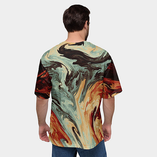 Мужская футболка оверсайз Песчаные волны / 3D-принт – фото 4