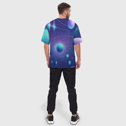 Мужская футболка оверсайз Пришелец в космосе / 3D-принт – фото 4