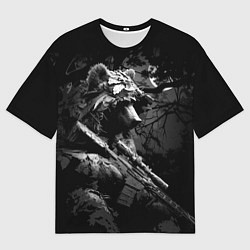 Мужская футболка оверсайз Медведь ночной снайпер