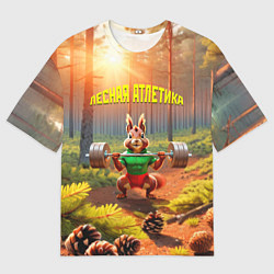 Футболка оверсайз мужская Лесная атлетика, цвет: 3D-принт