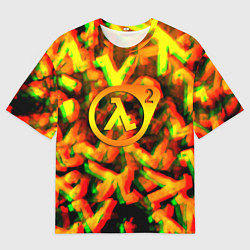 Футболка оверсайз мужская Half life 2 глитч размытие валв фримен, цвет: 3D-принт