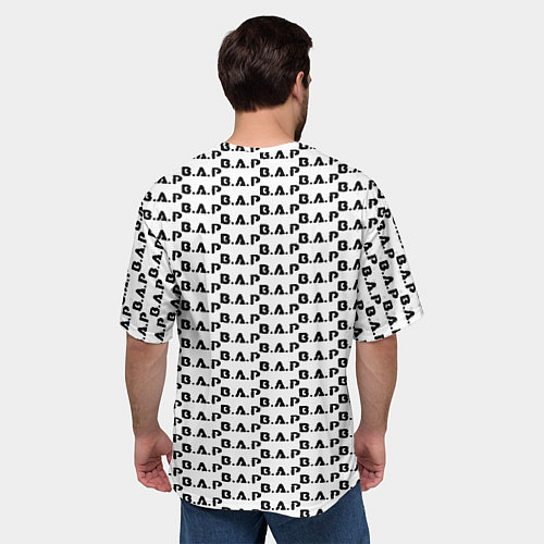 Мужская футболка оверсайз BAP kpop steel pattern / 3D-принт – фото 4