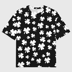 Футболка оверсайз мужская Black clover pattern anime, цвет: 3D-принт