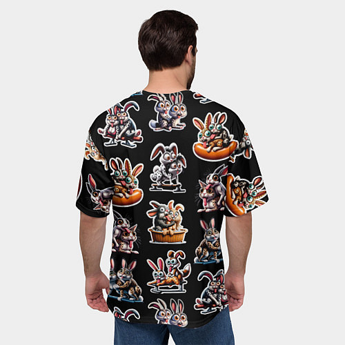 Мужская футболка оверсайз Кролики - Камасутра позы / 3D-принт – фото 4