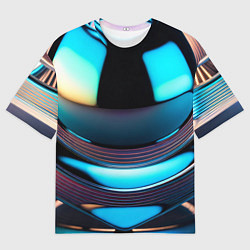 Мужская футболка оверсайз Шар с отражениями