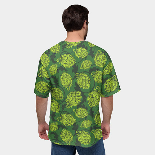 Мужская футболка оверсайз Хмельные шишки / 3D-принт – фото 4
