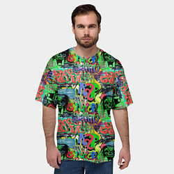 Футболка оверсайз мужская Graffiti rap, цвет: 3D-принт — фото 2
