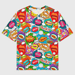 Футболка оверсайз мужская Bang Boom Ouch pop art pattern, цвет: 3D-принт