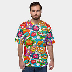 Футболка оверсайз мужская Bang Boom Ouch pop art pattern, цвет: 3D-принт — фото 2