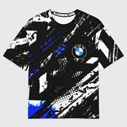 Мужская футболка оверсайз BMW stripes color auto sport