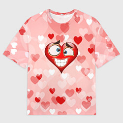 Мужская футболка оверсайз Влюбленный взляд сердца