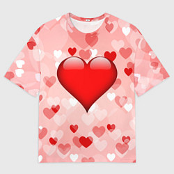 Футболка оверсайз мужская Огромное сердце, цвет: 3D-принт