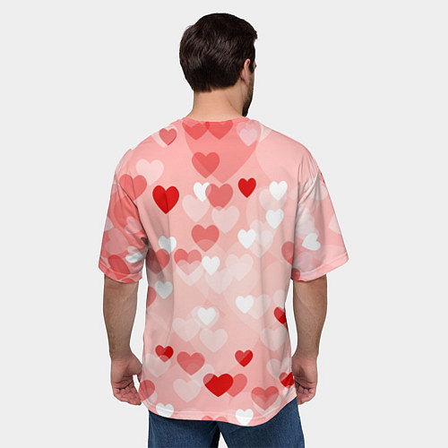 Мужская футболка оверсайз Огромное сердце / 3D-принт – фото 4