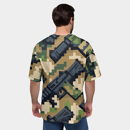 Мужская футболка оверсайз Counter Strike - pixel military pattern / 3D-принт – фото 4