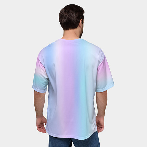 Мужская футболка оверсайз Градиент матовый светлый / 3D-принт – фото 4