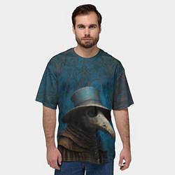 Футболка оверсайз мужская Чумной доктор в шляпе, цвет: 3D-принт — фото 2