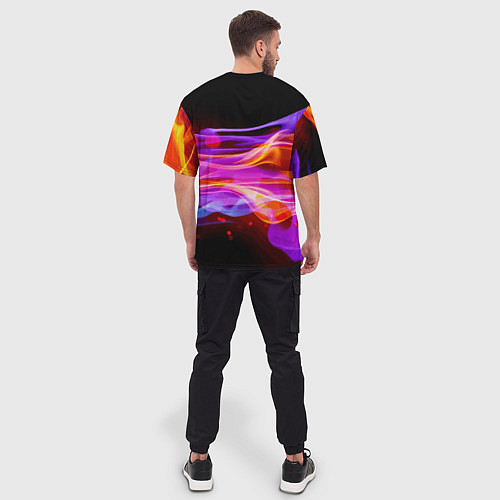 Мужская футболка оверсайз Counter Strike - neon glow / 3D-принт – фото 4