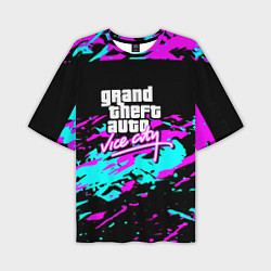 Мужская футболка оверсайз GTA vice city неоновые краски
