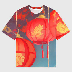 Мужская футболка оверсайз Яркий китайский новый год