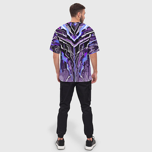 Мужская футболка оверсайз Фиолетовый камень / 3D-принт – фото 4