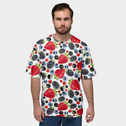Футболка оверсайз мужская Различные ягоды, цвет: 3D-принт — фото 2