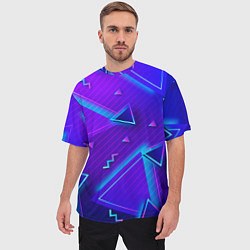 Футболка оверсайз мужская Neon Pattern colored, цвет: 3D-принт — фото 2