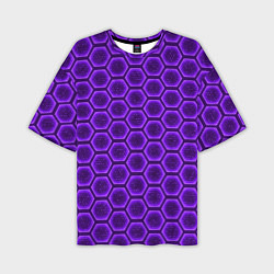 Футболка оверсайз мужская Энергетический щит - фиолетовый, цвет: 3D-принт