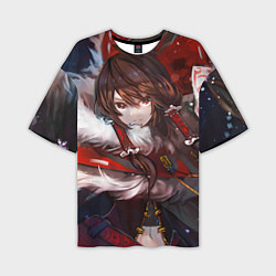 Мужская футболка оверсайз Touhou Project Рейму Winter