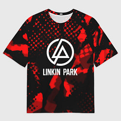 Футболка оверсайз мужская Linkin park краски текстуры, цвет: 3D-принт