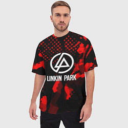 Футболка оверсайз мужская Linkin park краски текстуры, цвет: 3D-принт — фото 2