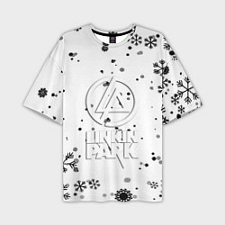 Футболка оверсайз мужская Linkin park текстура зима рок, цвет: 3D-принт