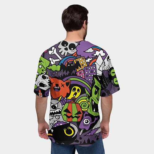 Мужская футболка оверсайз Страшно веселые монстры / 3D-принт – фото 4