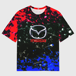 Футболка оверсайз мужская Mazda краски абстракция спорт, цвет: 3D-принт