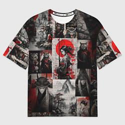Футболка оверсайз мужская Japanese samurai art, цвет: 3D-принт
