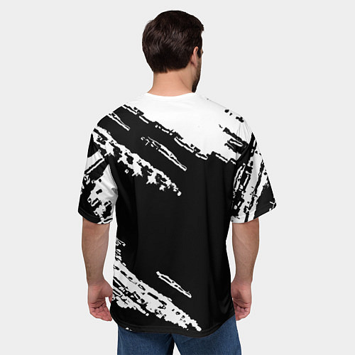 Мужская футболка оверсайз Liverpool белые краски текстура / 3D-принт – фото 4