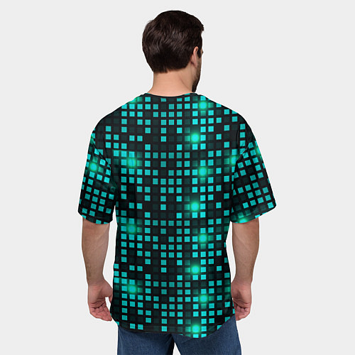 Мужская футболка оверсайз Неоновый светящийся / 3D-принт – фото 4