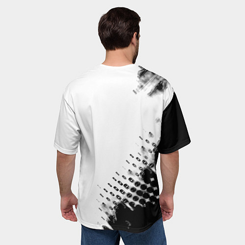 Мужская футболка оверсайз Алиса краски текстура / 3D-принт – фото 4