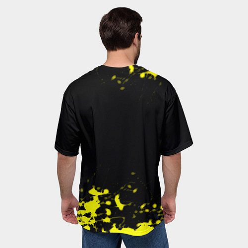 Мужская футболка оверсайз Borussia краски жёлтые / 3D-принт – фото 4