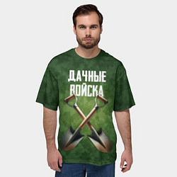 Футболка оверсайз мужская Дачные войска - лопаты, цвет: 3D-принт — фото 2