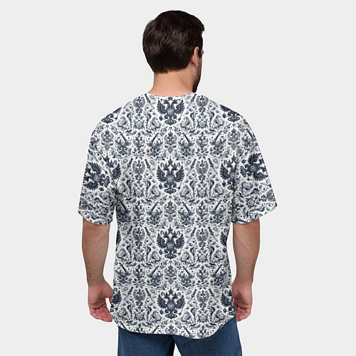 Мужская футболка оверсайз Греб России паттерн / 3D-принт – фото 4