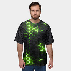 Футболка оверсайз мужская Неоновый зеленый, цвет: 3D-принт — фото 2