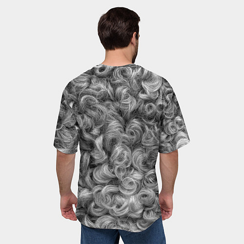 Мужская футболка оверсайз Кудрявая шерсть баранов / 3D-принт – фото 4