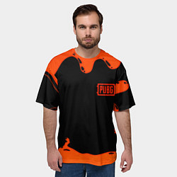 Футболка оверсайз мужская PUBG orange splash, цвет: 3D-принт — фото 2