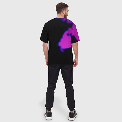 Мужская футболка оверсайз Undertale neon splash / 3D-принт – фото 4