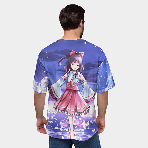 Мужская футболка оверсайз Touhou Project Рейму улыбка / 3D-принт – фото 4